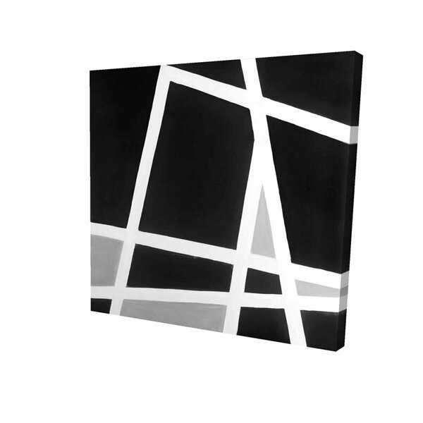 Begin Home Decor 16 x 16 in. Black & White Abstract Lines-Print on Canvas 2080-1616-AB35